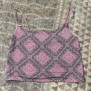 Pacsun Purple Bandana Print Tank Top with Bows- Size small